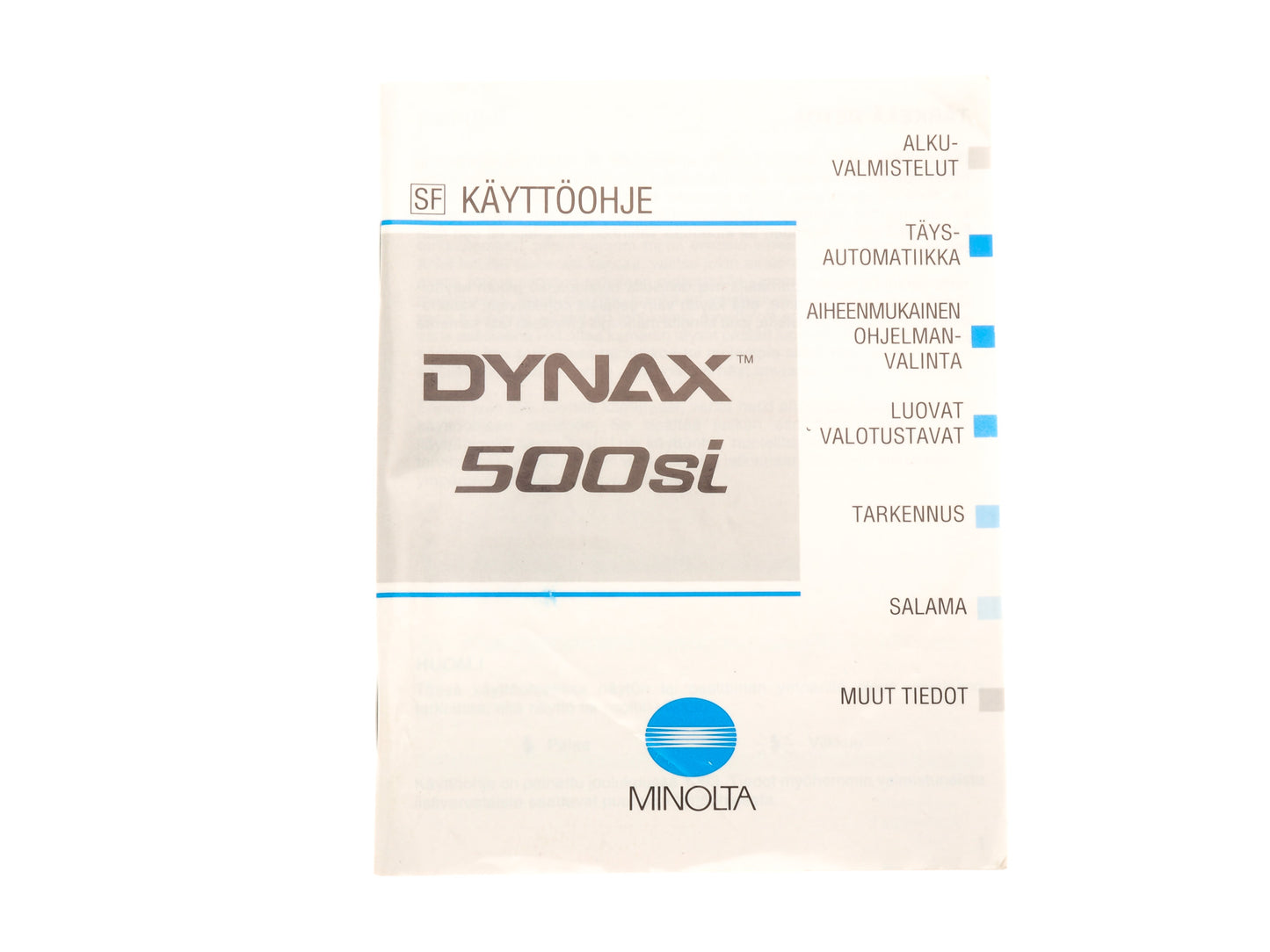 Minolta Dynax 500si Instructions
