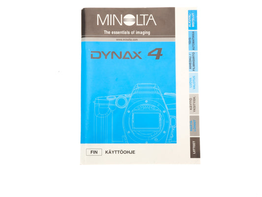 Minolta Dynax 4 Instructions - Accessory