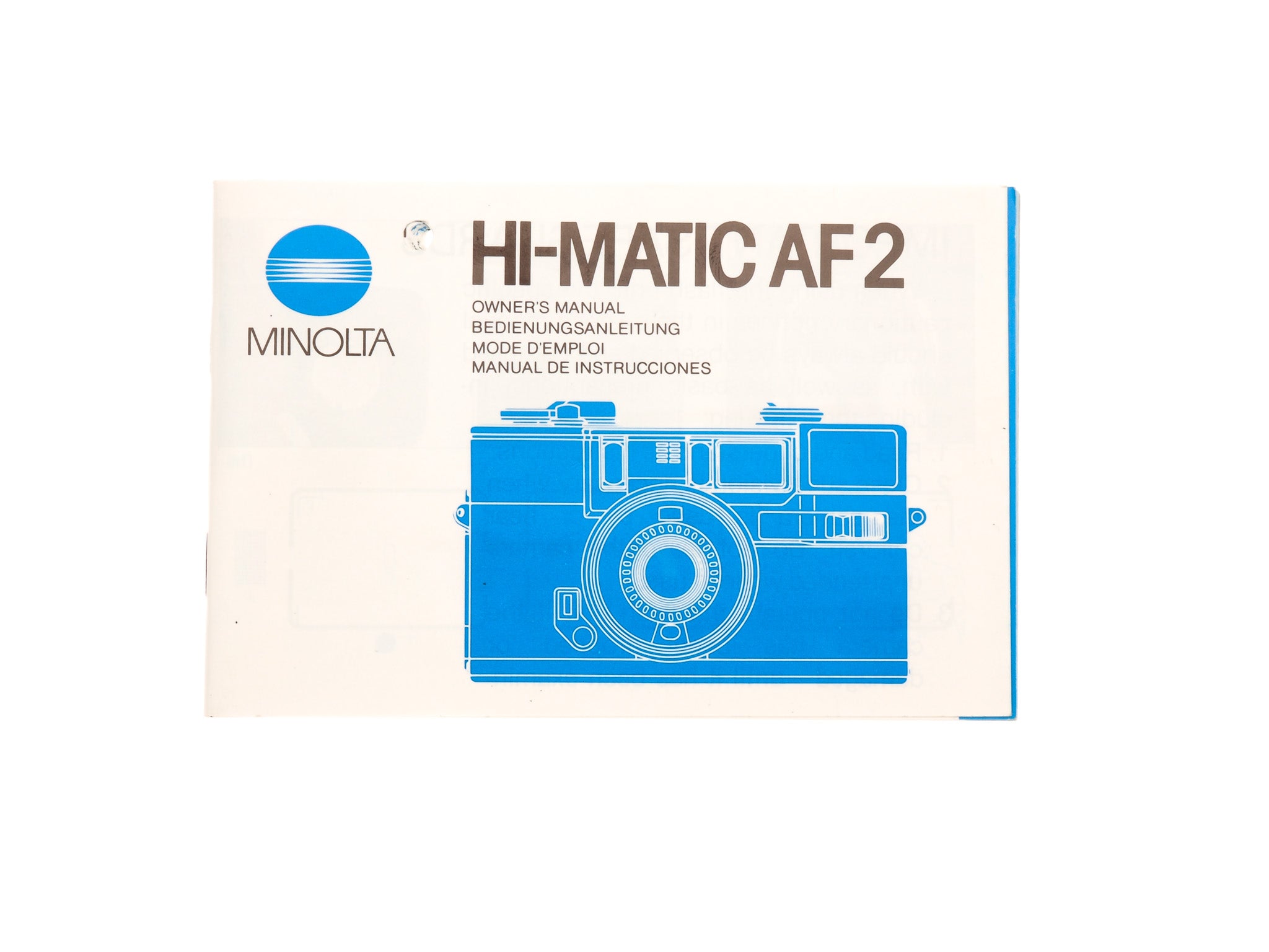Minolta Hi-Matic AF 2 Instructions - Accessory