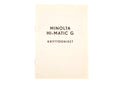 Minolta Hi-Matic G Instructions - Accessory