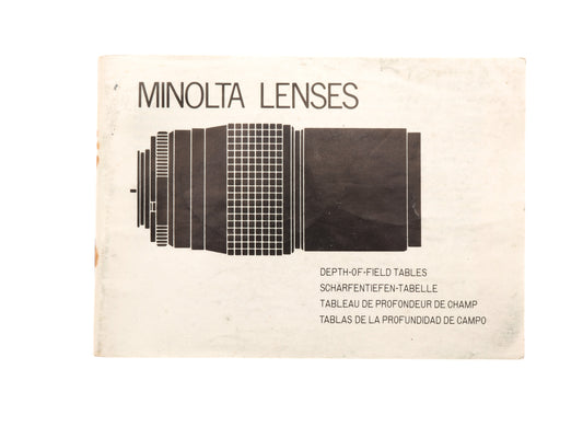 Minolta Lenses Instructions - Accessory