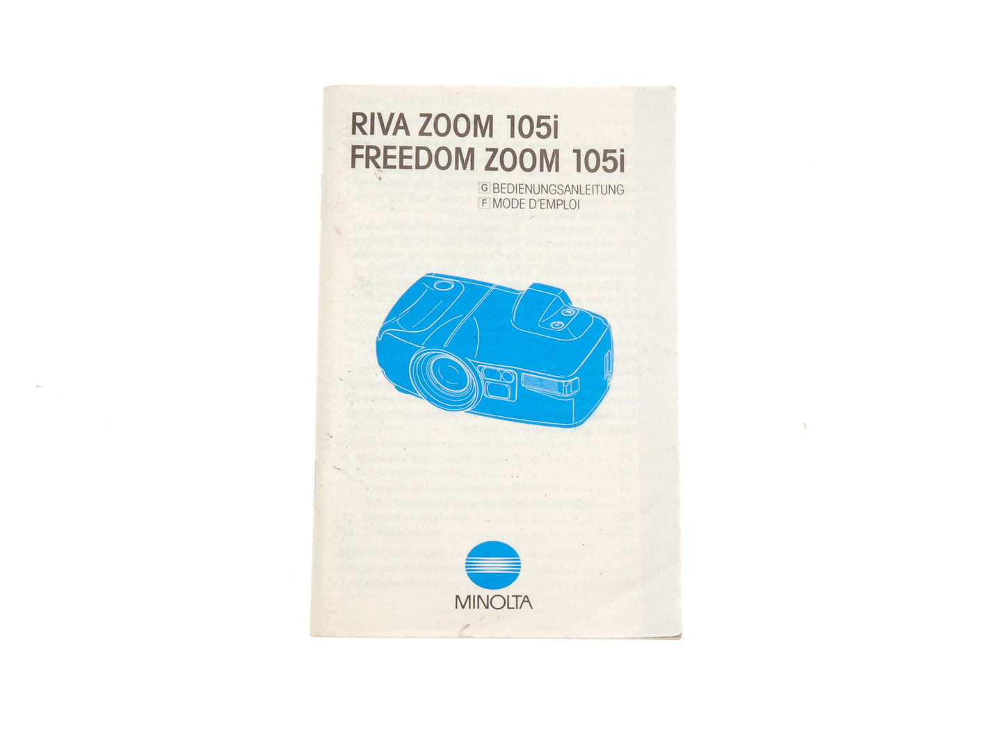 Minolta Freedom Zoom 105i / Riva Zoom 105i Instructions - Accessory