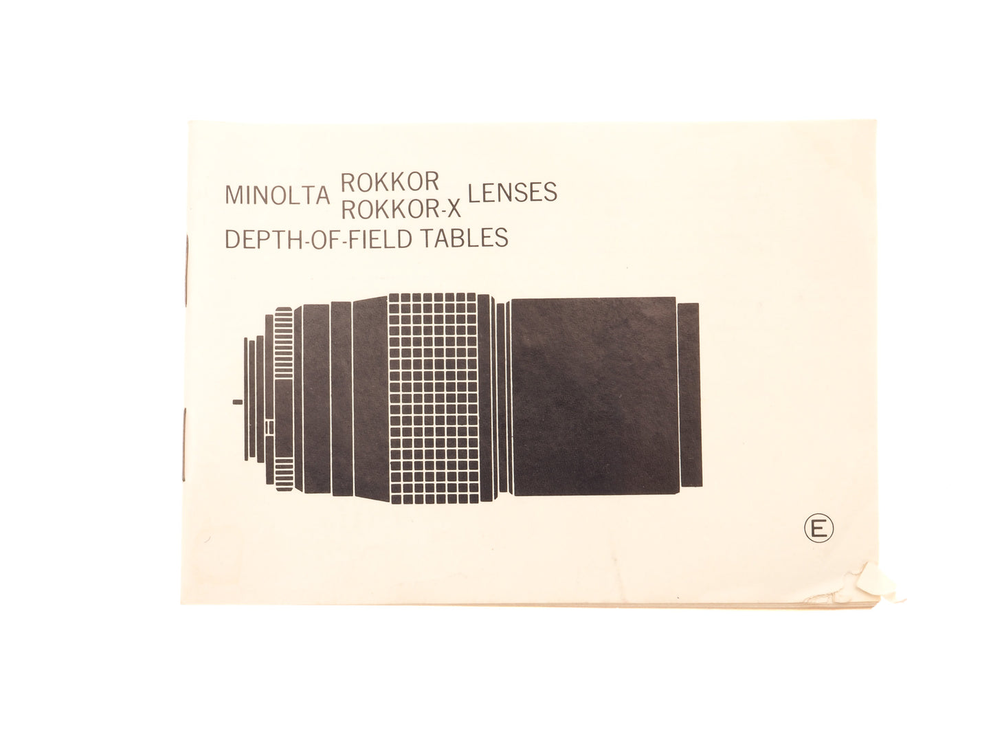 Minolta Rokkor / Rokkor-X Depth-Of-Field Tables - Accessory