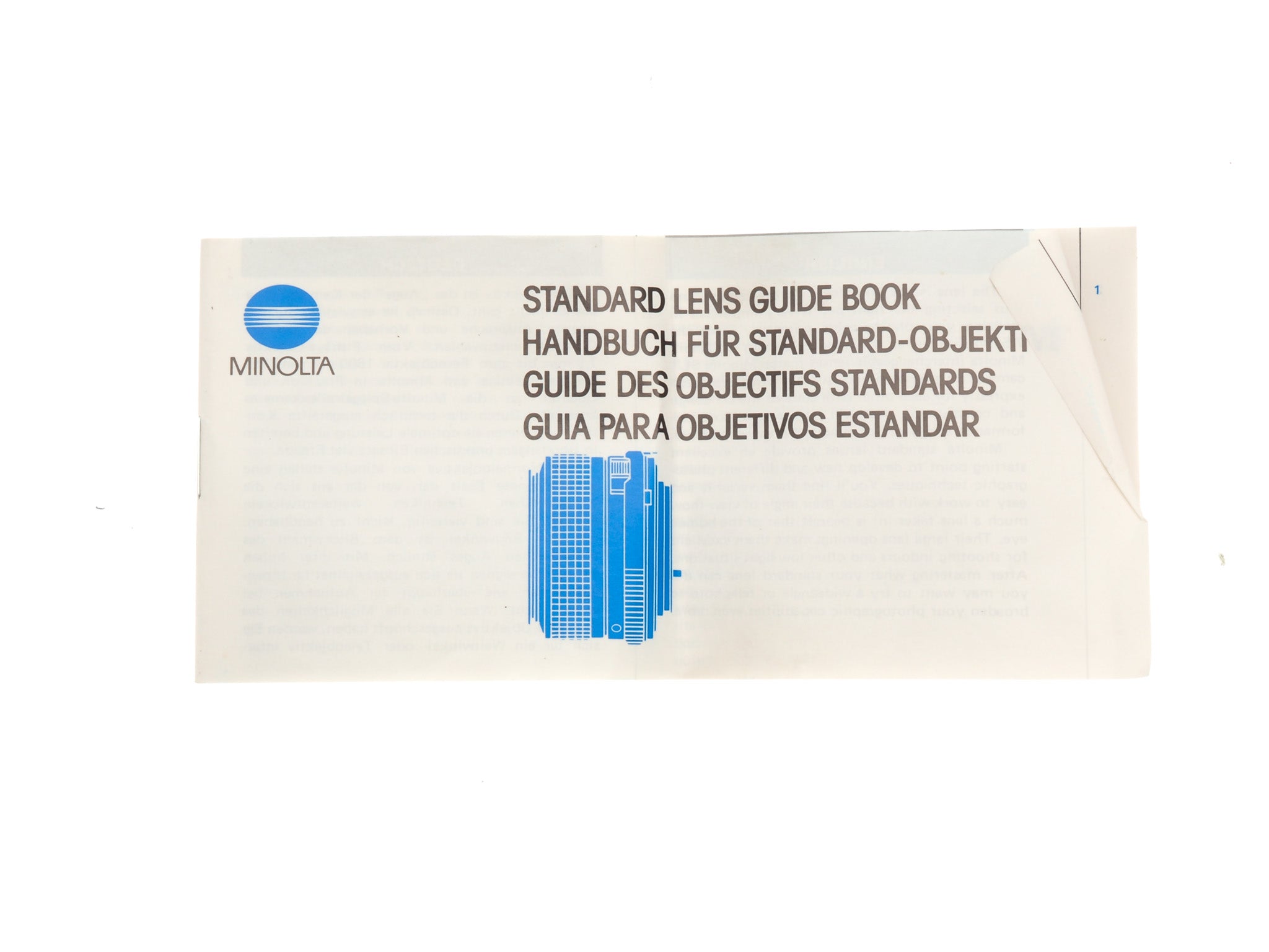 Minolta Standard Lens Guide Book - Accessory