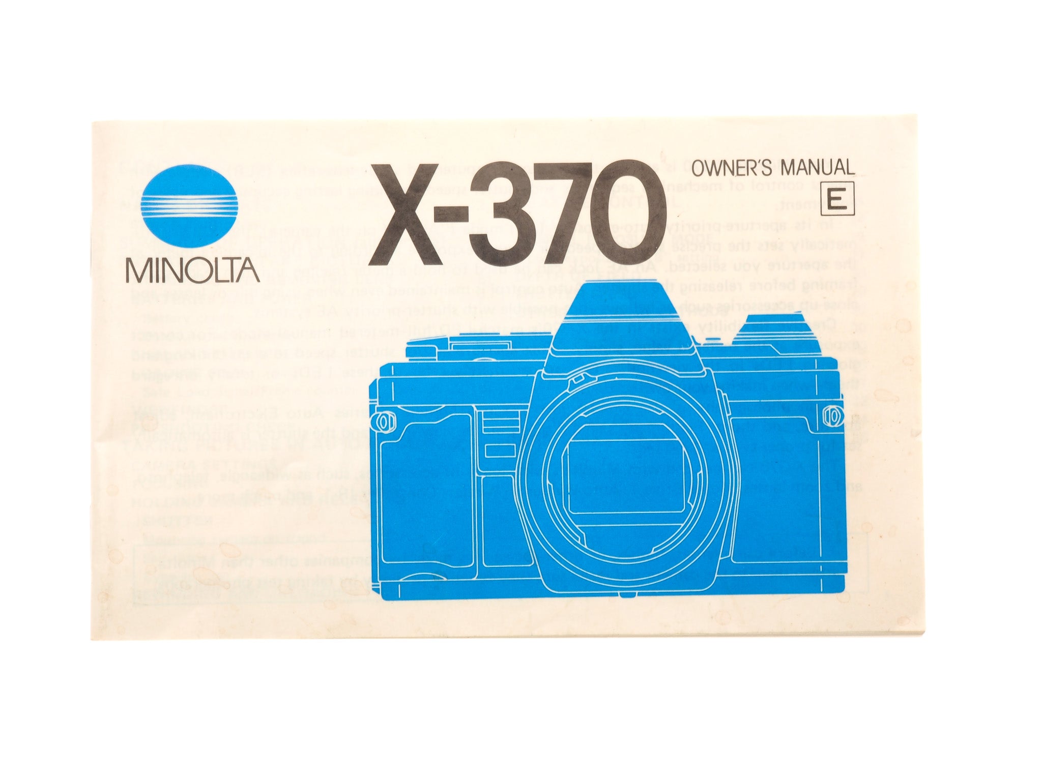 Minolta X-370 Instructions - Accessory