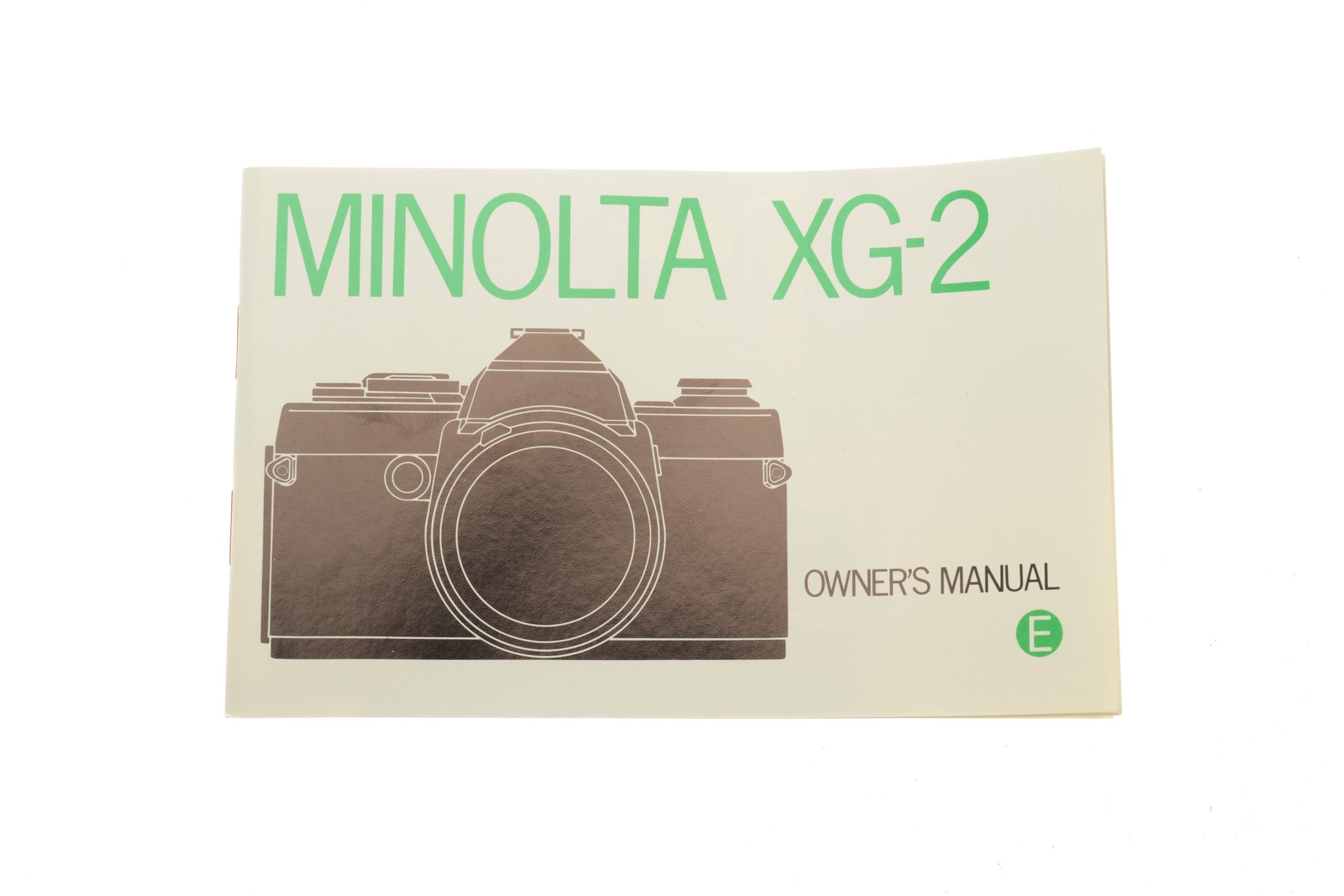 Minolta XG-2 Owner's Manual – Kamerastore