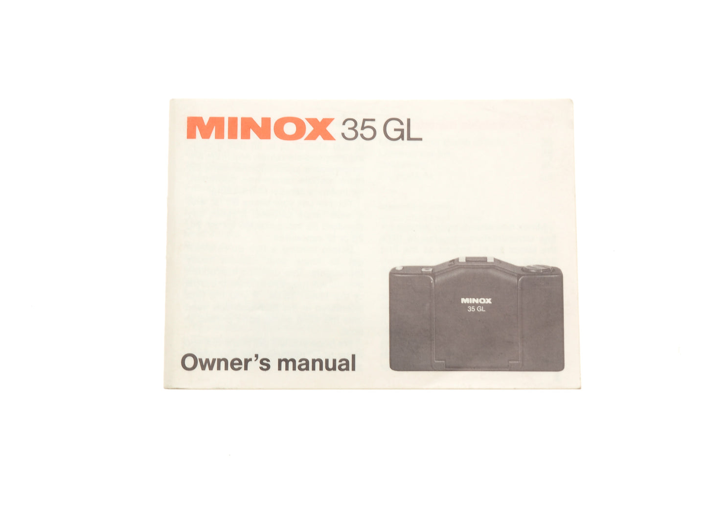 Minox 35 GL Instruction Manual - Accessory