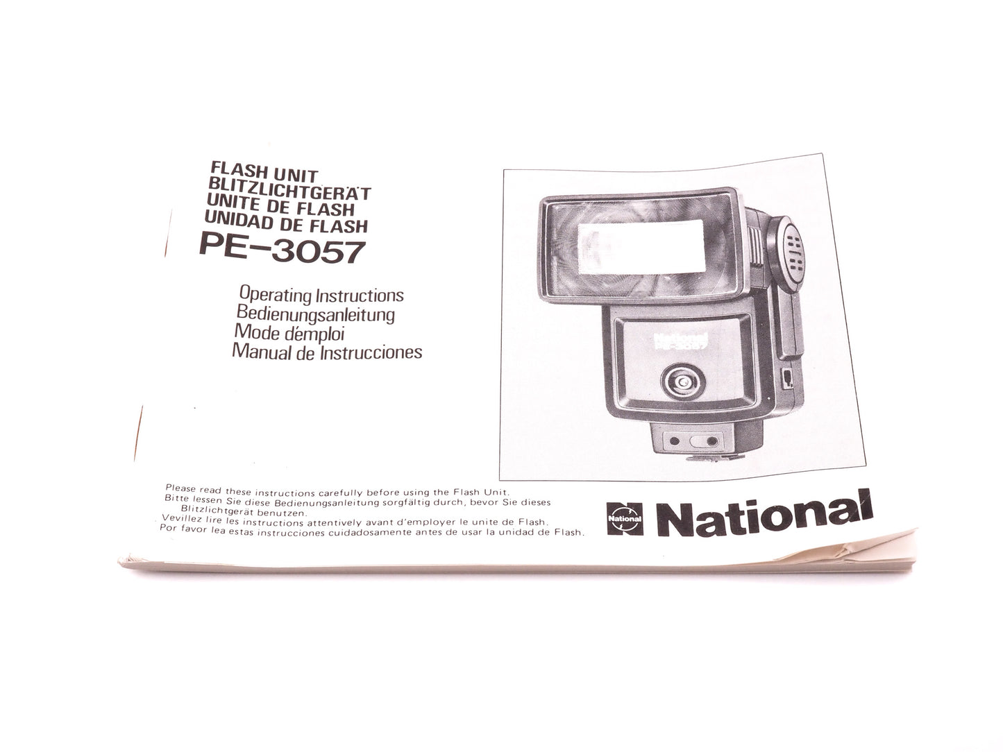 National PE-3057 Instructions - Accessory