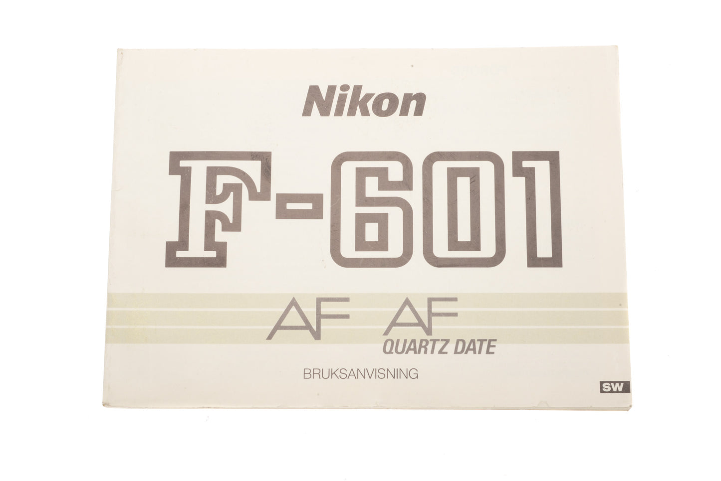 Nikon F-601 AF/AF Quartz Date Instructions - Accessory