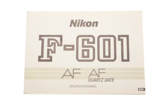 Nikon F-601 AF/AF Quartz Date Instructions - Accessory