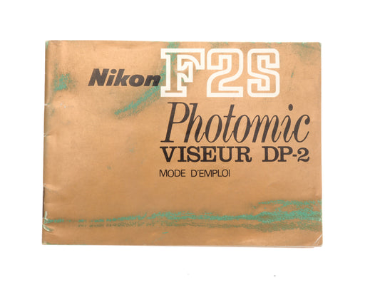 Nikon F2S Photomic Viseur DP-2 Instruction Manual - Accessory