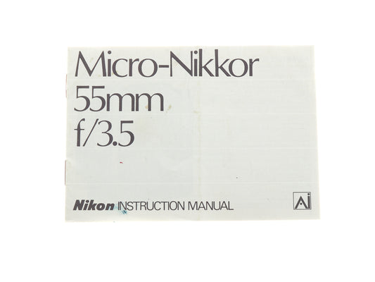 Nikon Micro-Nikkor 55mm f/3.5 Instructions - Accessory