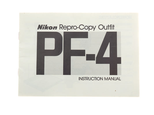 Nikon PF-4 Instruction Manual - Accessory