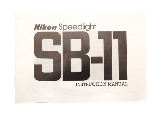 Nikon Speedlight SB-11 Instructions - Accessory
