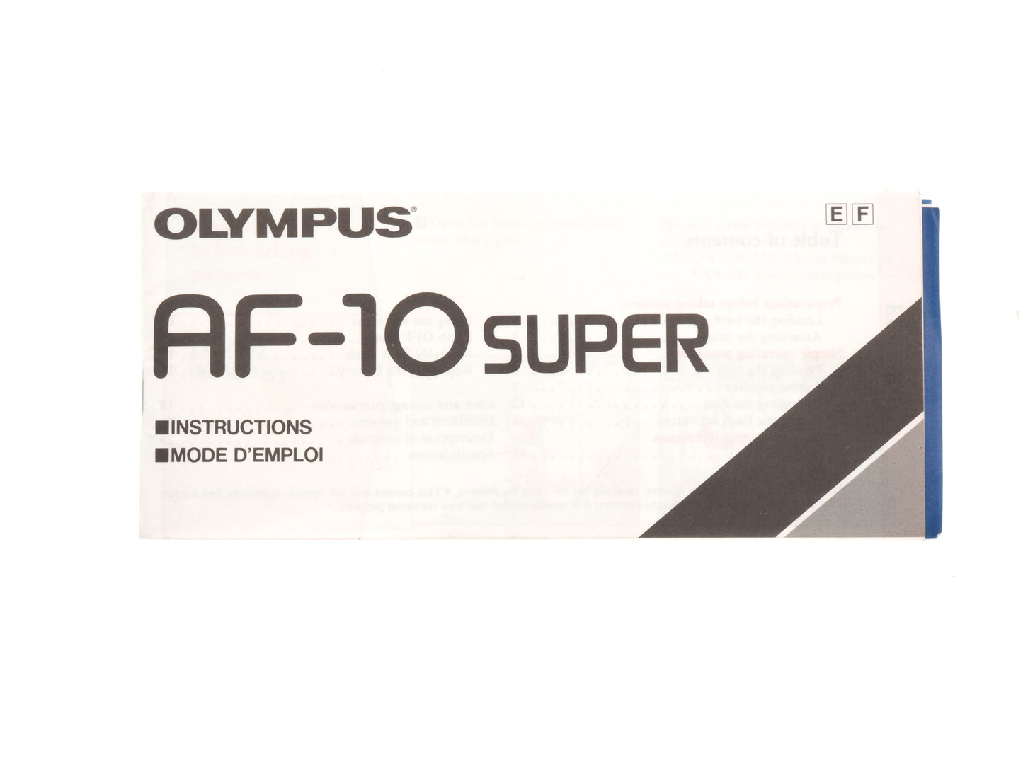 Olympus AF-10 Super Instructions - Accessory