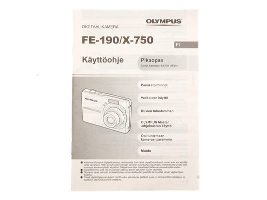 Olympus FE-190 / X-750 Instructions - Accessory