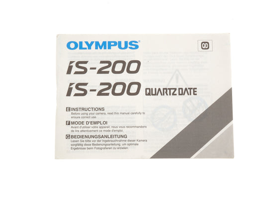Olympus IS-200 / IS-200 Quartz Date Instructions - Accessory
