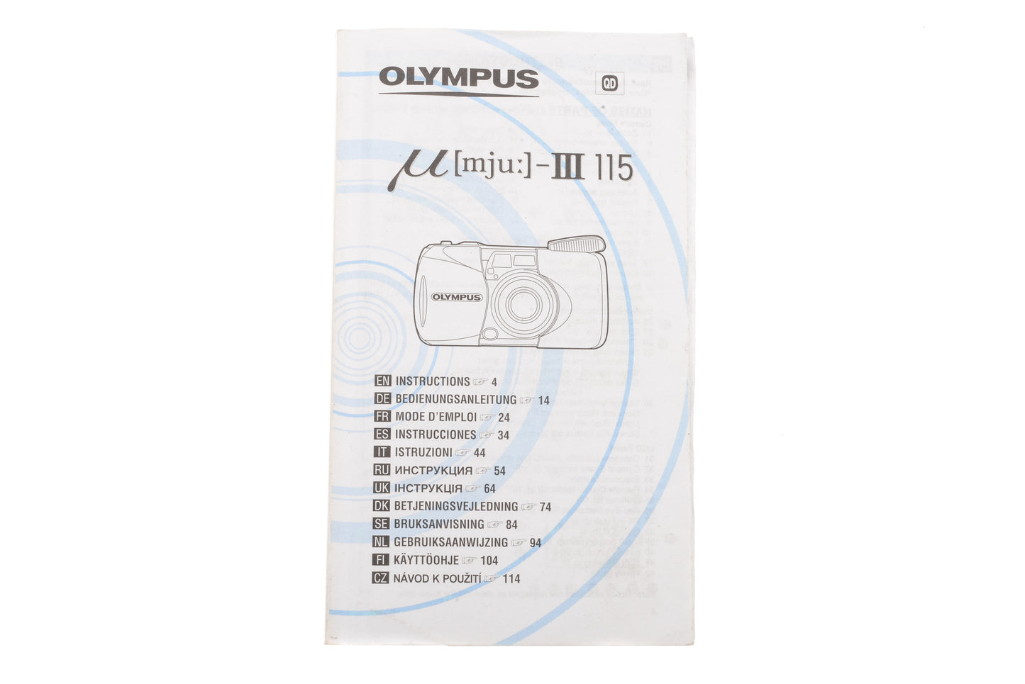 Olympus Mju III 115 Instructions - Accessory