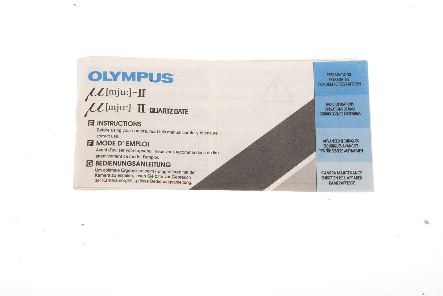 Olympus Mju-II Instructions - Accessory