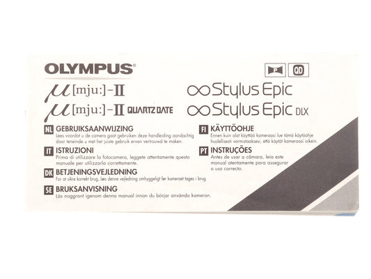Olympus Mju-II / Mju-II Quartz Date / Stylus Epic / Stylus Epic DLX Instructions - Accessory