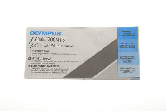 Olympus Mju ZOOM 115 (Quartz Date) Instructions - Accessory