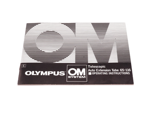 Olympus OM Telescopic Auto Tube 65-116 Instructions - Accessory