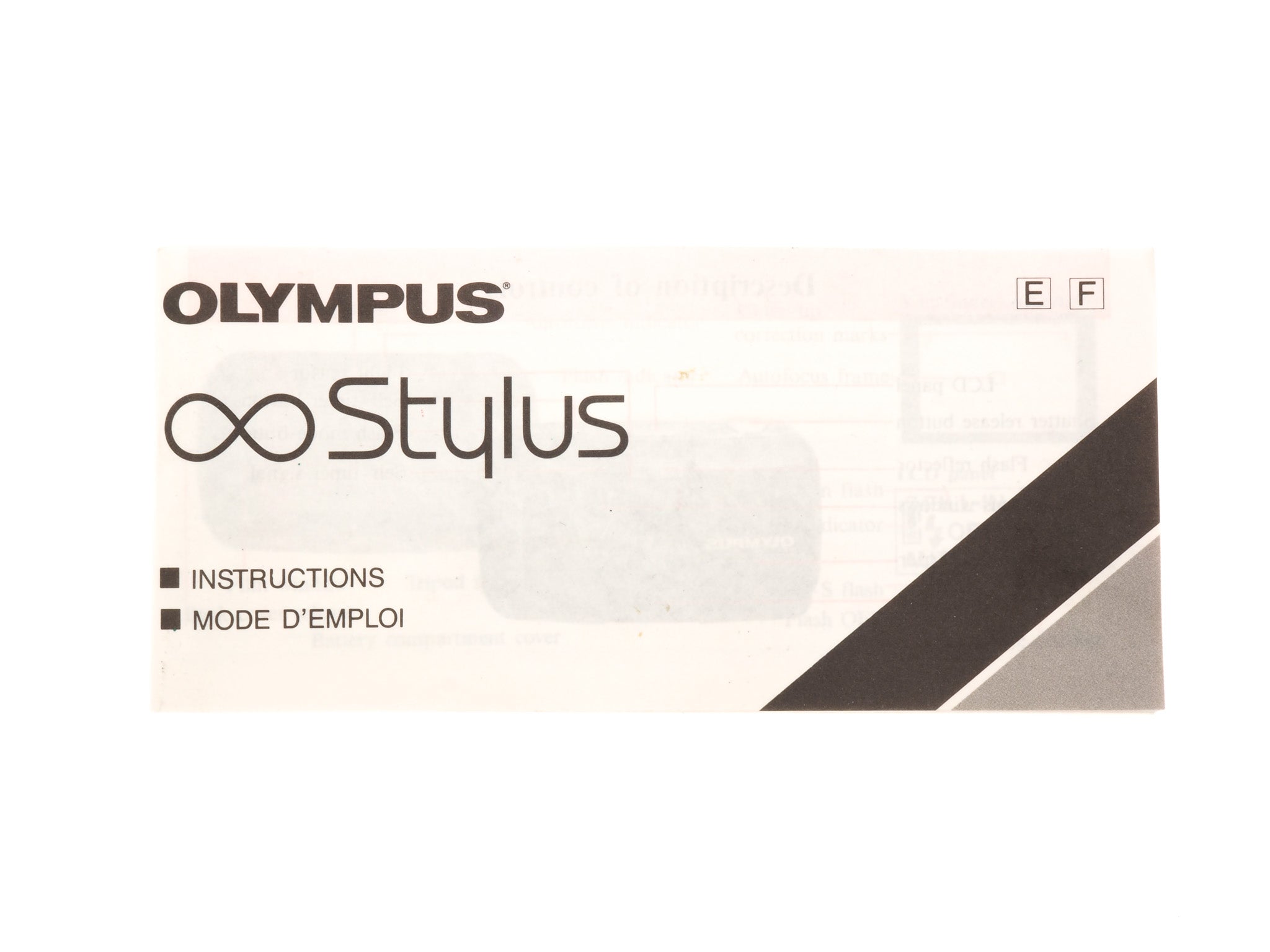 Olympus Infinity Stylus Instructions - Accessory