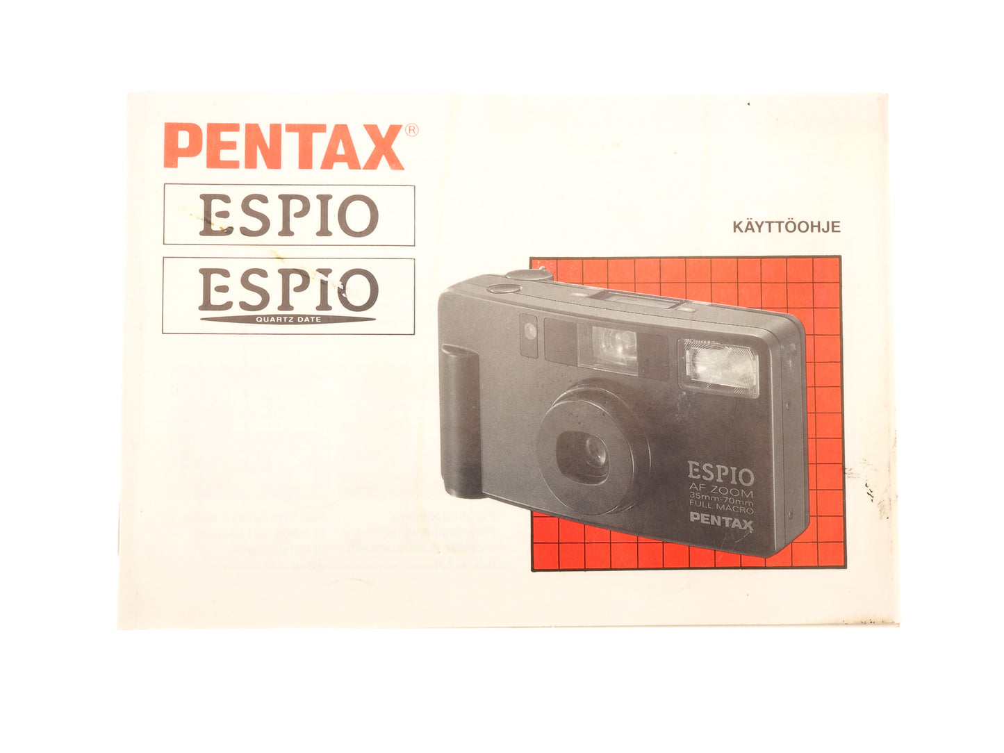 Pentax Espio/Espio Quartz Date Instructions - Accessory