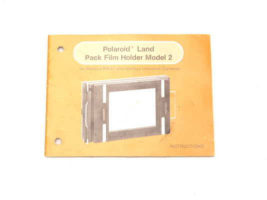 Mamiya Polaroid Land Pack Film Holder Model 2 Instructions - Accessory