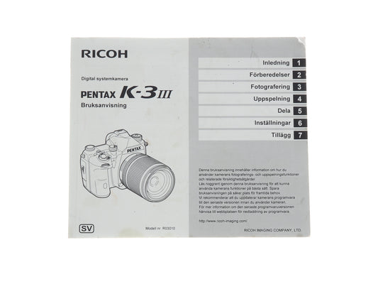 Pentax K-3 III Instructions - Accessory