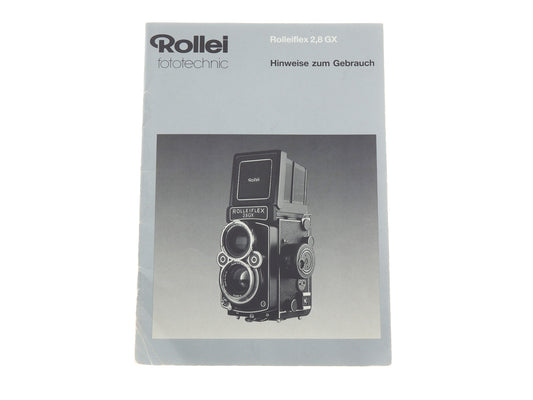Rollei Rolleiflex 2.8GX Instructions - Accessory