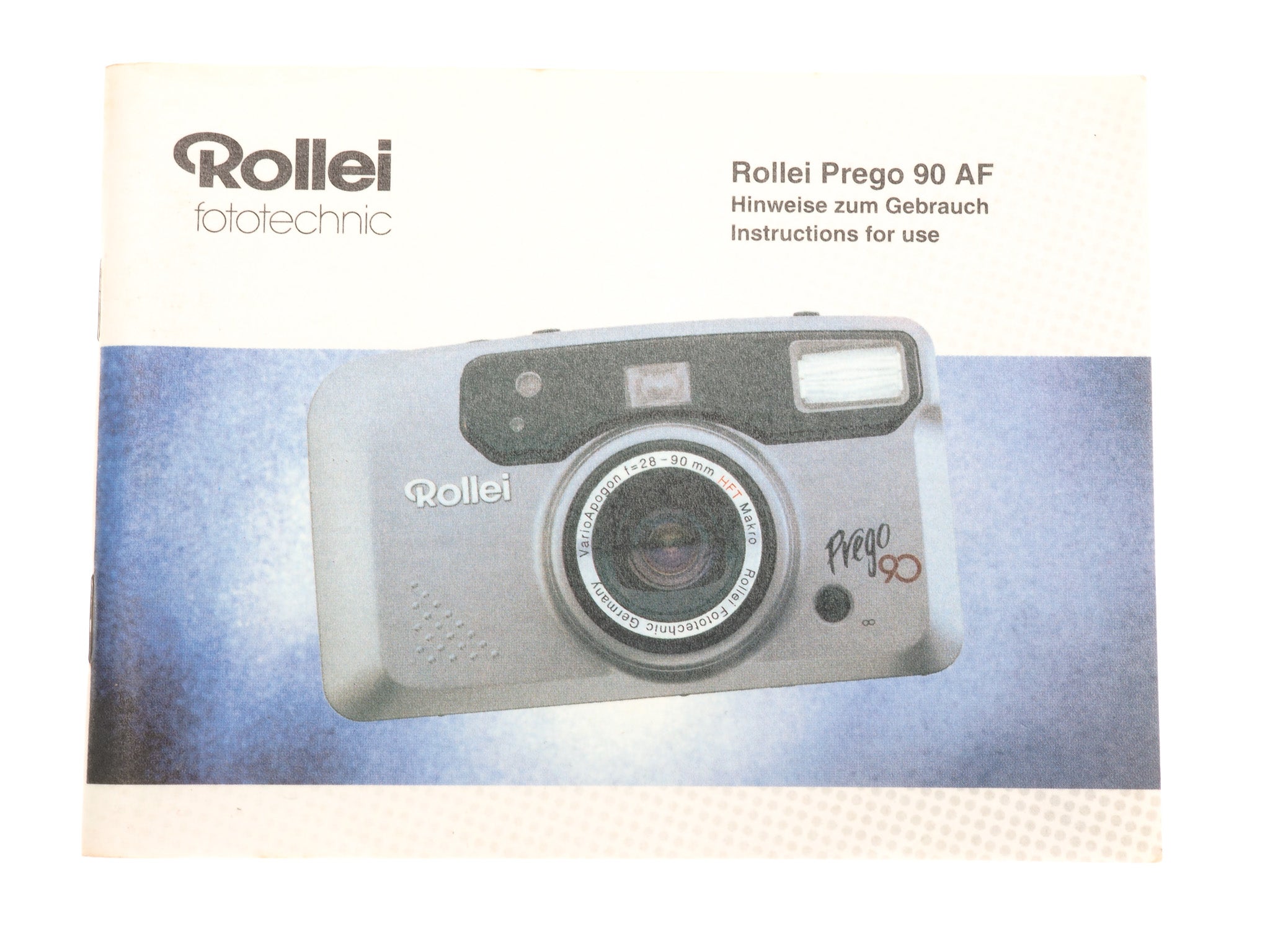 Rollei Prego 90 AF Instructions - Accessory