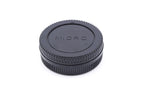 A durable black plastic cap set for protecting your camera body interiors and the back of your lens. Olympus M4/3 mount.