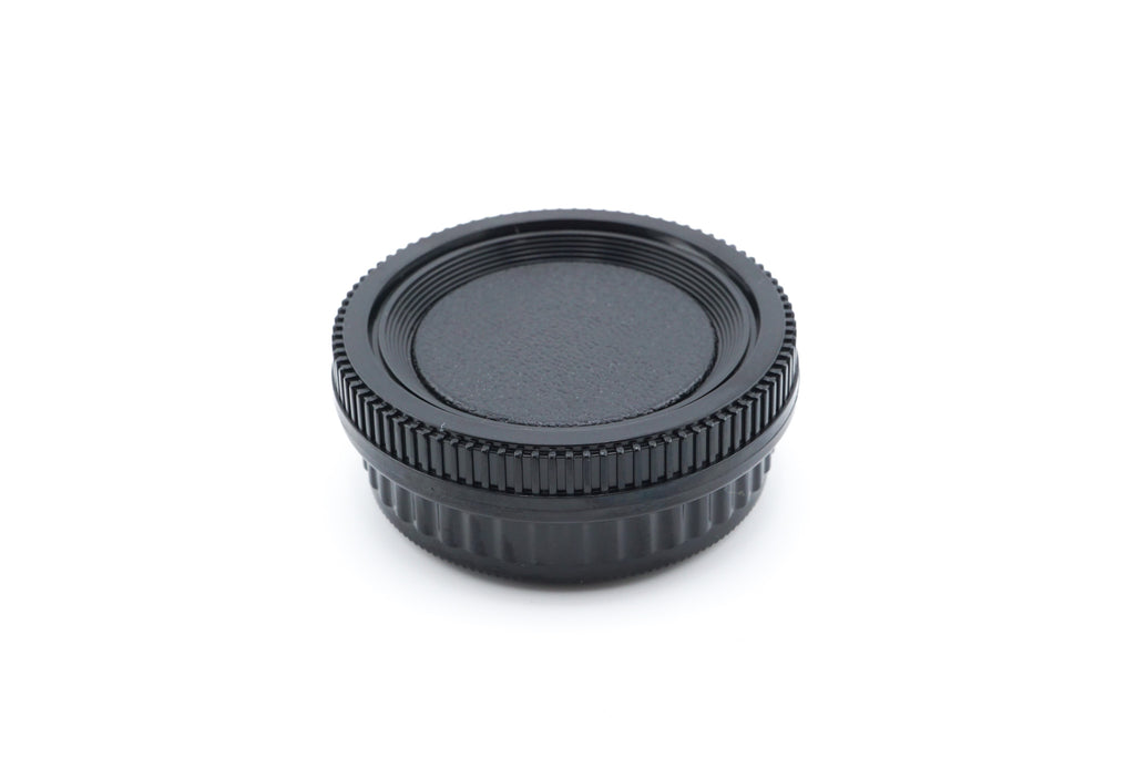 A durable black plastic cap set for protecting your camera body interiors and the back of your lens. Pentax K mount.