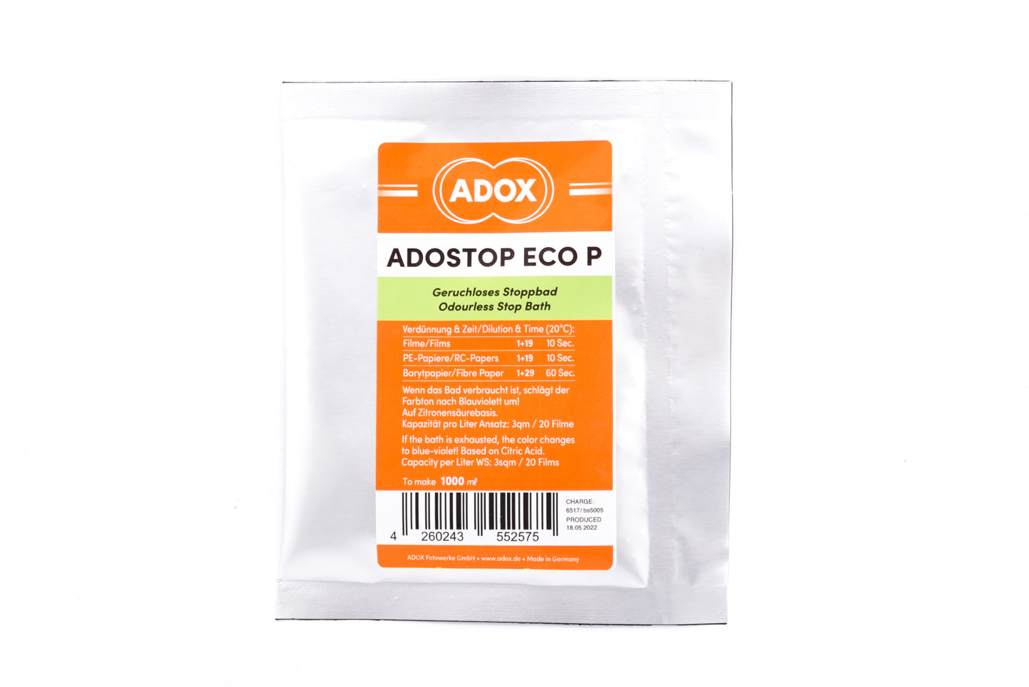 Adox Adostop Eco P Stopbath with Indicator