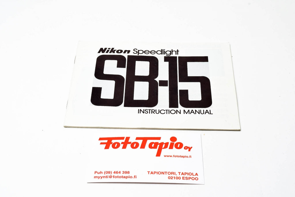 Nikon SB15 flash Instruction Manual, English Kamerastore