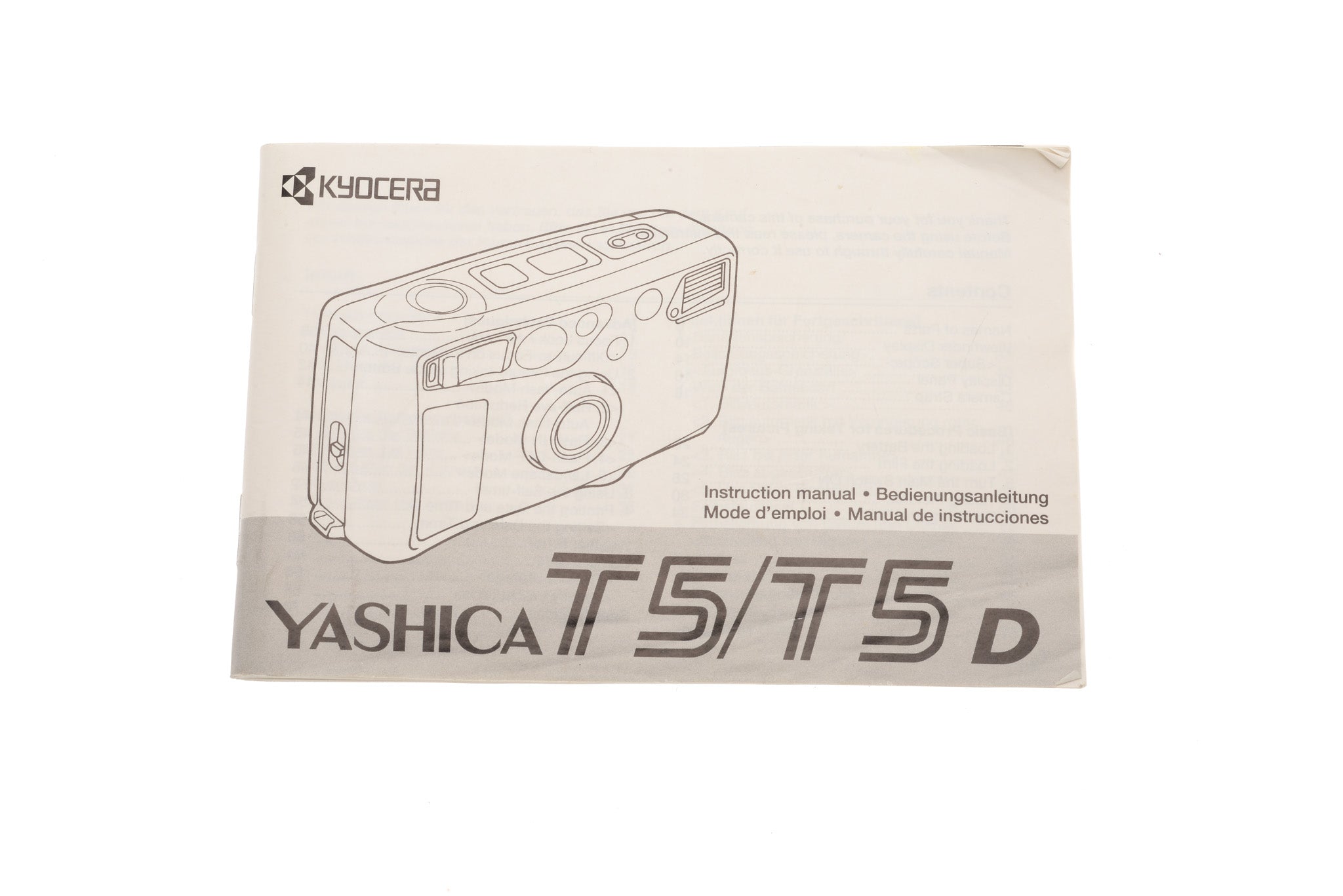 Yashica T5/T5D Instructions - Accessory
