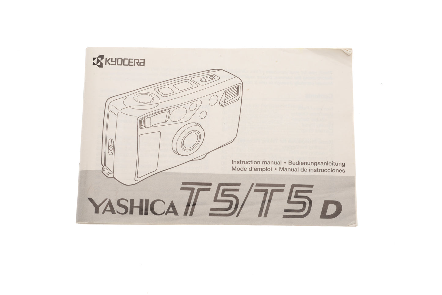 Yashica T5/T5D Instructions